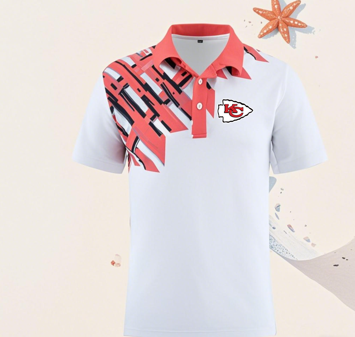 Kansas City Chiefs white Men 2025 NFL polo T shirt->nfl t-shirts->Sports Accessory